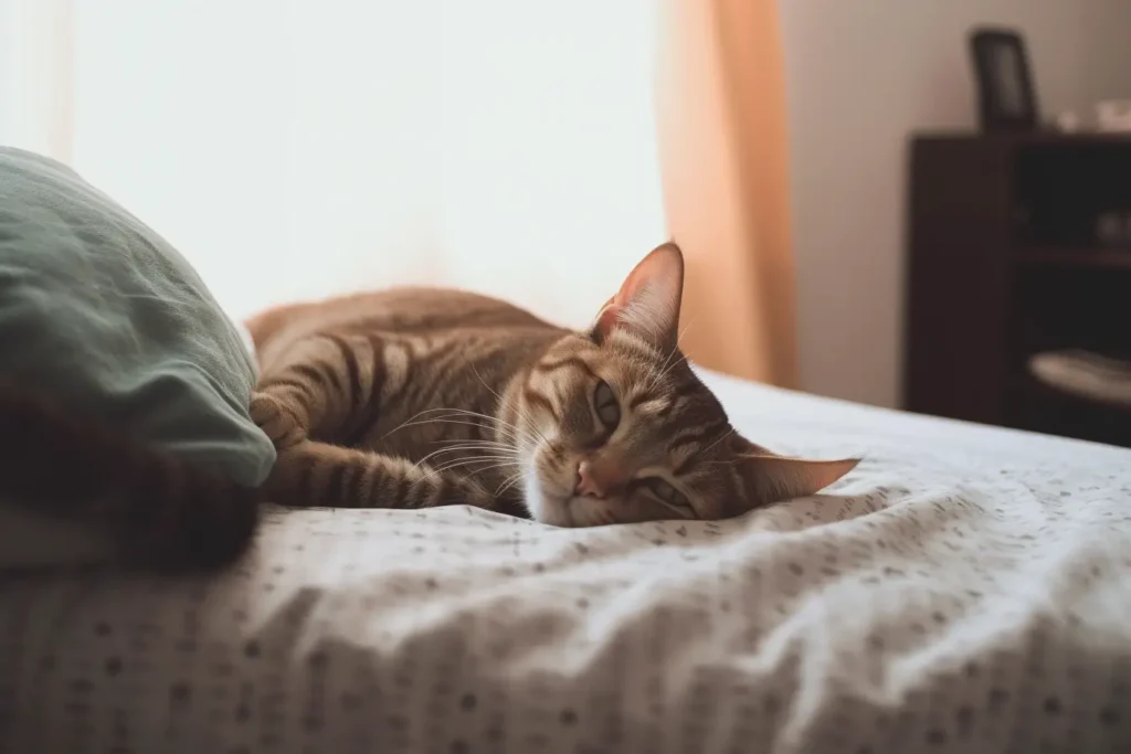 Чому не можна спати з котом - Coolinfo - фото 3 cat is sleeping on a soft bed