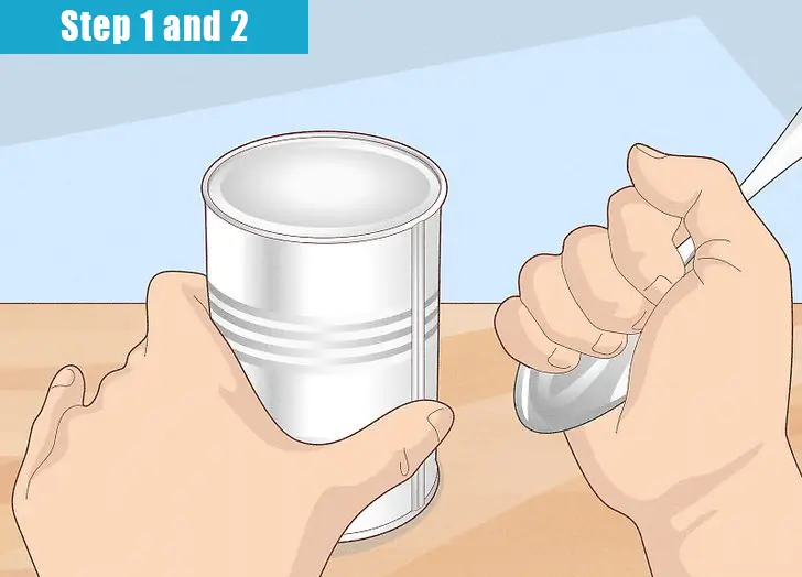 How to Open a Can With Metal Spoon: step 1-2 - infocake.net How to Open a Can With Metal Spoon: step 1-2